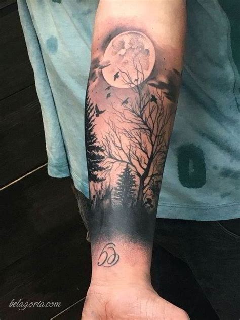 tatuajes de bosques con luna|Espectaculares Tatuajes de Bosques y su Significado